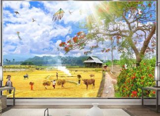 tranh phong thủy phòng khách cho người mệnh kim