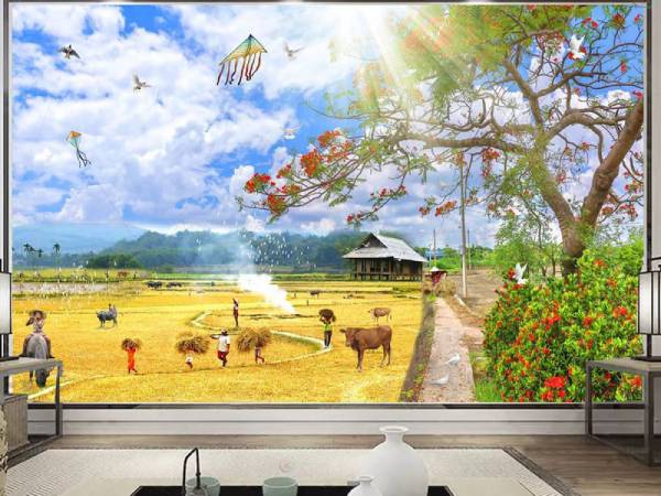 tranh phong thủy phòng khách cho người mệnh kim