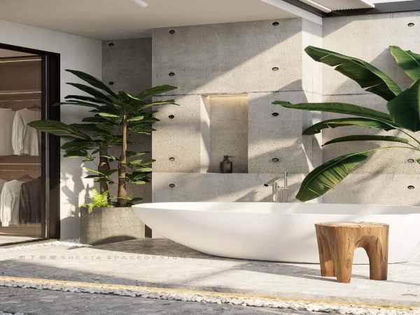 Treo hoặc đặt chậu cây trong nhà vệ sinh