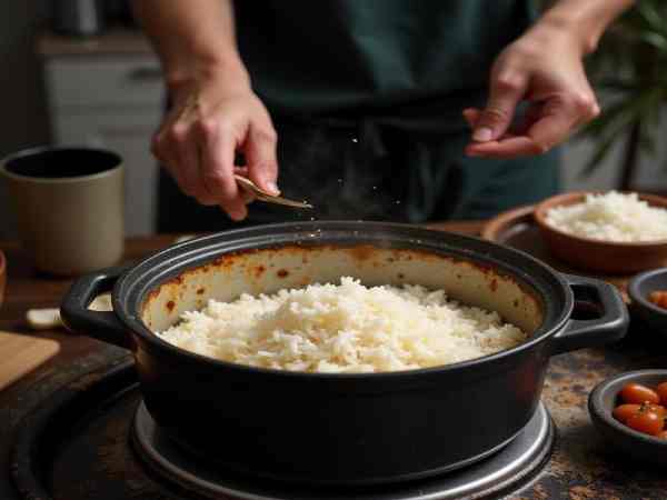 Nấu cơm bị khê là điềm gì