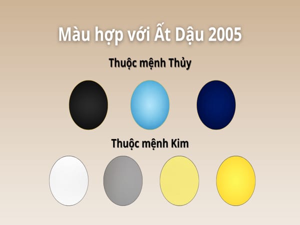 Màu sắc hợp cho nam và nữ sinh năm 2005