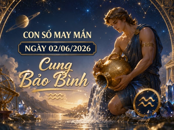 Vượng phát với con số may mắn ngày 02/06/2026 cung Bảo Bình Vượng phát với con số may mắn ngày 02/06/2026 cung Bảo Bình